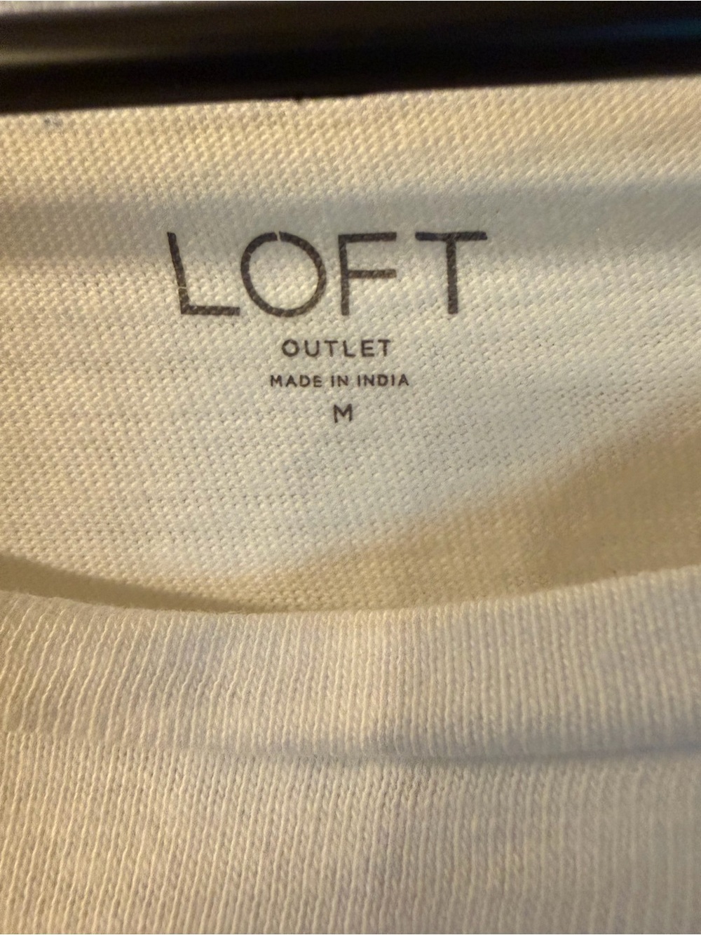 LOFT White Short Sleeve Top with Crochet Sleeve Detail - Picture 3 of 3